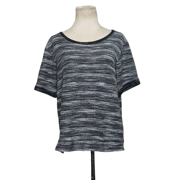 Old Navy Marbled Neck French Terry Knit Short Sleeves T-Shirt Top Sz Medium - Picture 1 of 9
